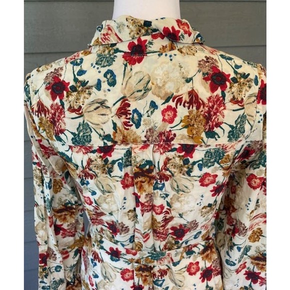 Lucky Brand Chelsea Button-Up Fall Floral Long-Sleeve Dress Size XS - Picture 5 of 7
